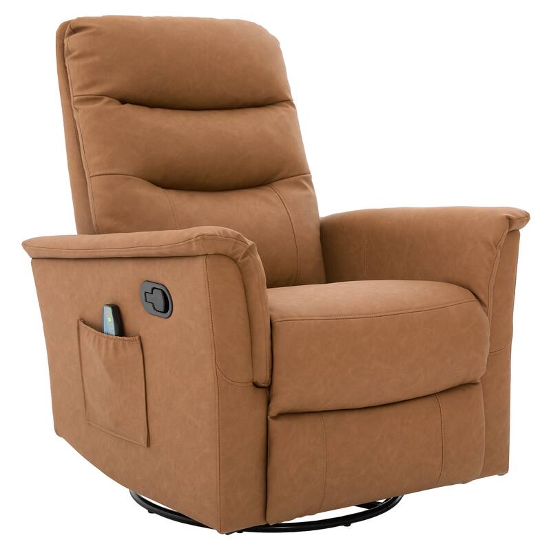 Manual Recliner Chair Rocking and Swivel Recliner Massage Recliner with 8-Point Massage Function and Adjustable Backrest