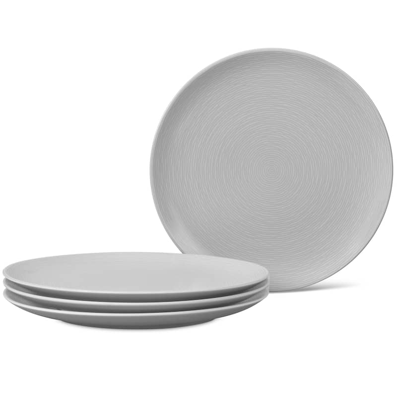Noritake Colorscapes Swirl Set Of 4 Coupe Dinner Plates, 11" - Grey
