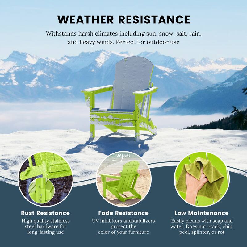 Laguna Hdpe All Weather Outdoor Patio Foldable Adirondack Chairs (Set Of 8)