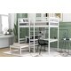 preview thumbnail 4 of 7, Convertible Loft Bed with L-Shape Desk, Twin Bunk Bed with Shelves and Ladder