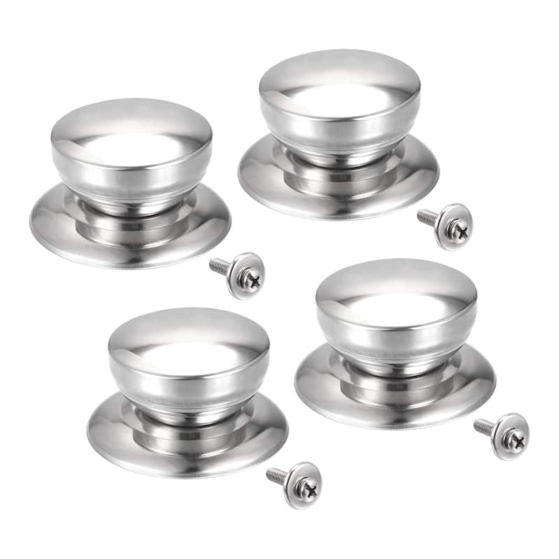 Pot Lid Knob,Replacement Knob 51x25mm for Glass,Pan Cover Lid,4pcs - Silver Tone