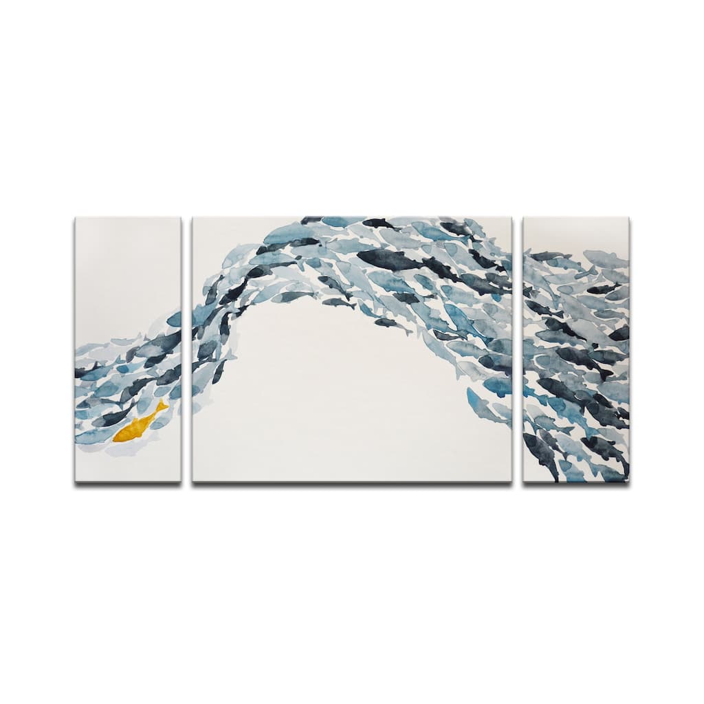 'Goldfish' Wrapped Canvas Coastal Wall Art Set by Norman Wyatt Jr.