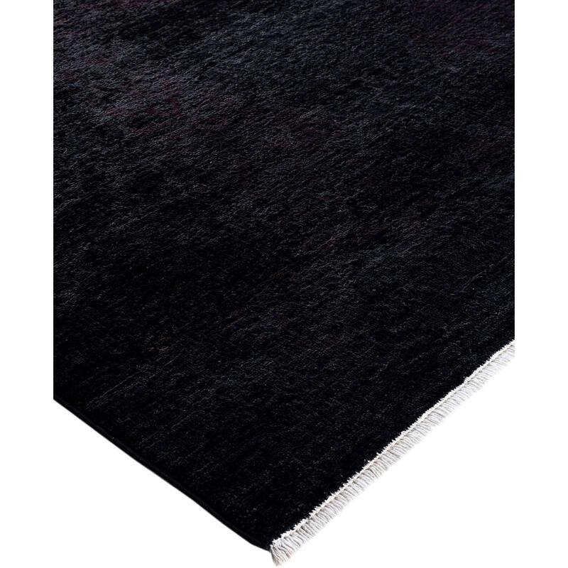 Overdyed One-of-a-Kind Hand-Knotted Area Rug - Black - 9' 10" x 13' 10"