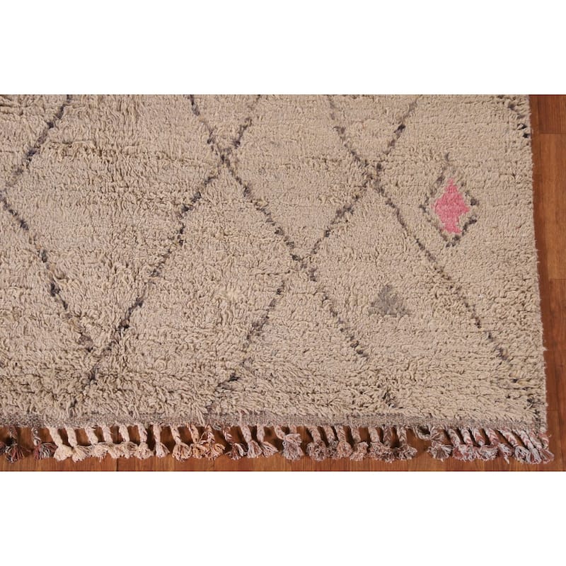 Geometric / Moroccan Style Area Rug Hand-Knotted Wool Carpet - 5'9" x 9'9"