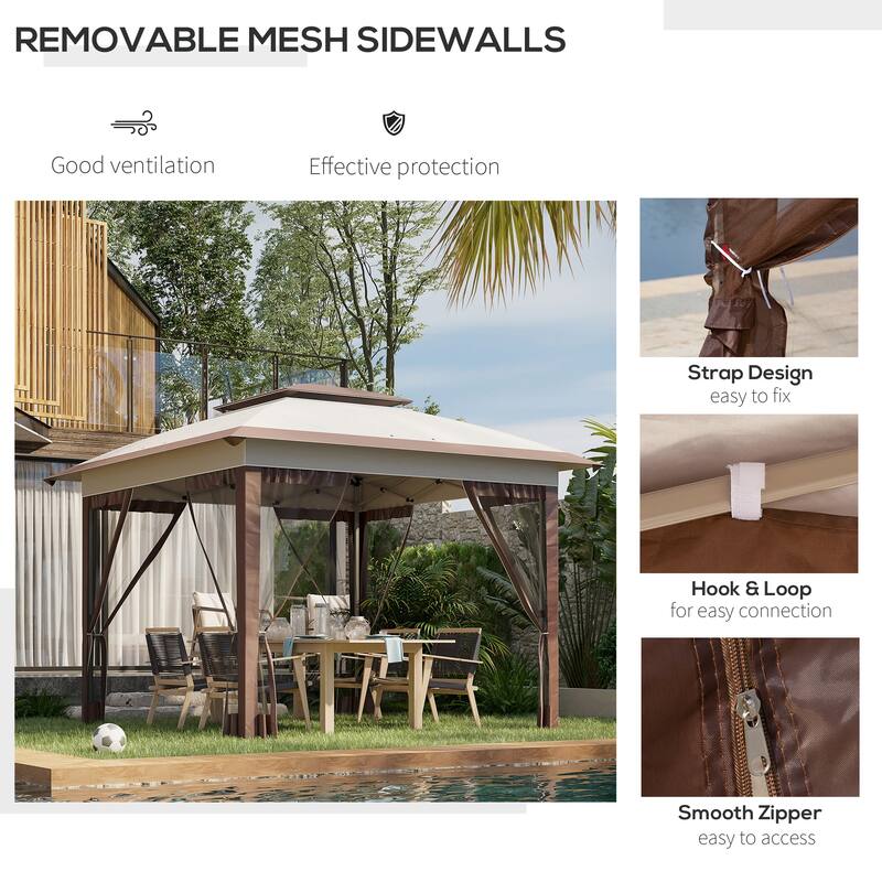 12' x 12' Pop Up Canopy Tent w/ Netting and Carry Bag, 137 sq.ft Shade