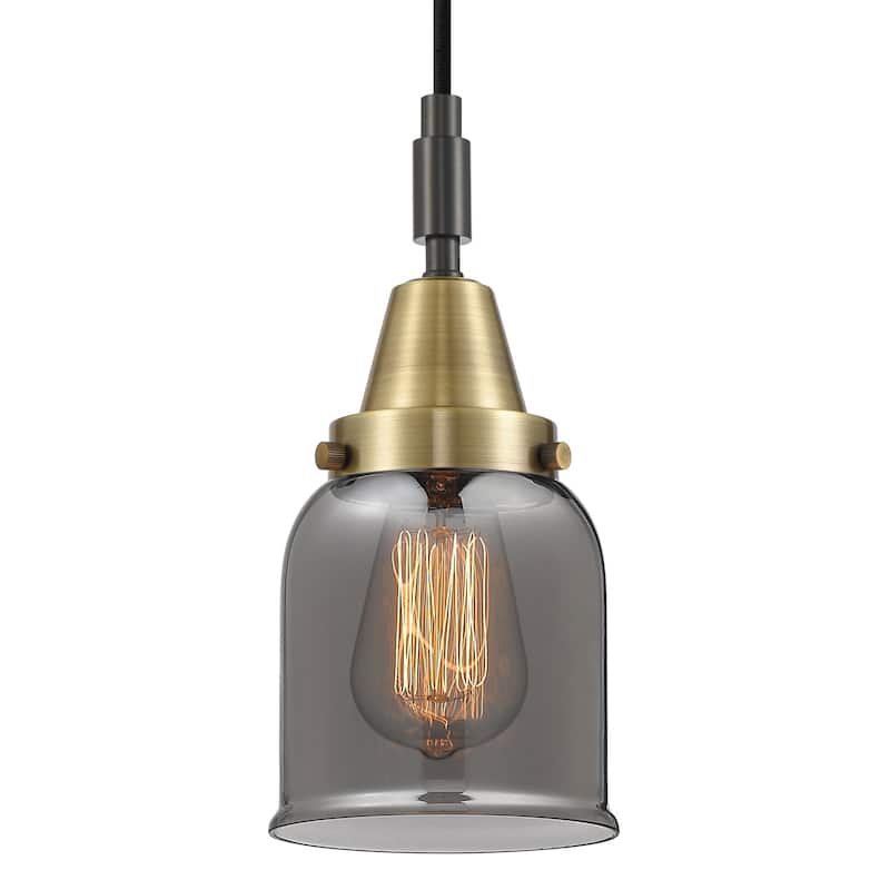 Innovations Lighting 447-1P-G53 Bell 5" Wide Mini Pendant with Light - Black Antique Brass