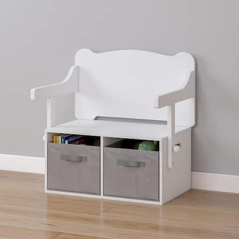 UTEX Kids Table and Chair Set, 3-in-1 Convertible Activity Kids Table Set, White