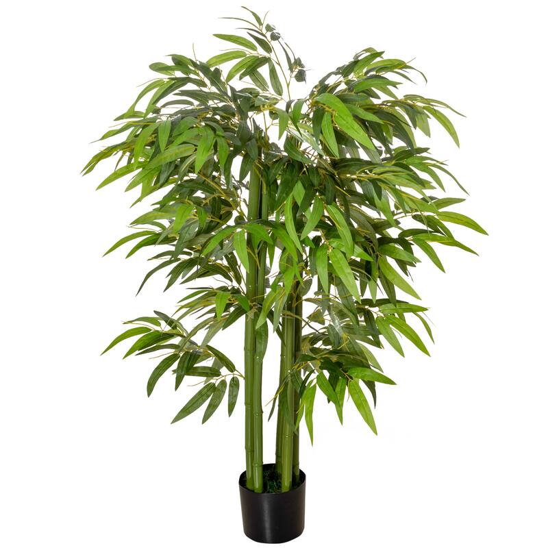4.5FT Artificial Bamboo Tree, Faux Decorative Plant in Nursery Pot