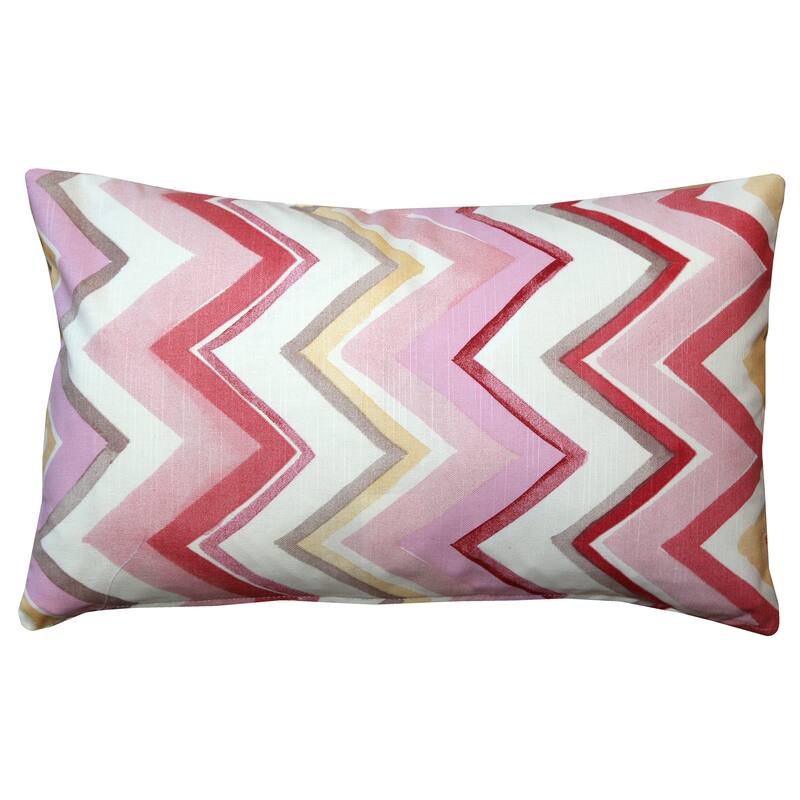 Pillow Decor Pacifico Stripes Pink Throw Pillow 12X20 - Cover Only