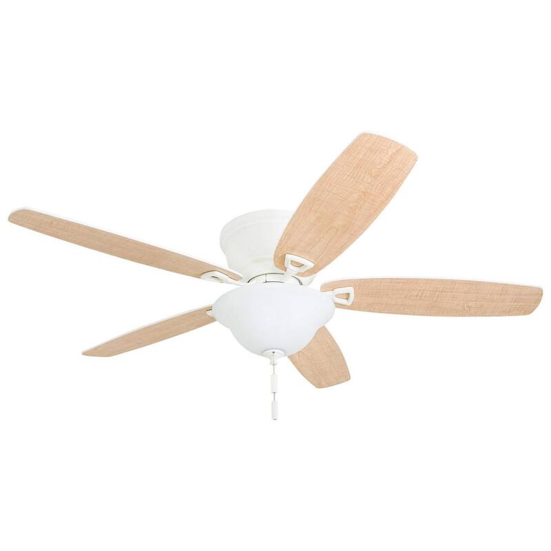 Honeywell Glen Alden 52" White Low Profile LED Ceiling Fan with Light