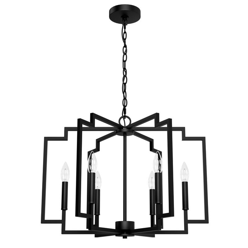 Hunter Zoanne 6-Light Modern Geometric Chandelier - Entry, Dining Room - Contemporary, Transitional