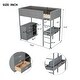 preview thumbnail 3 of 10, Twin Size Teddy Fleece Loft Bed Wood Bed