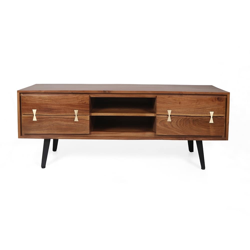 Farmhouse Acacia Wood TV Cabinet