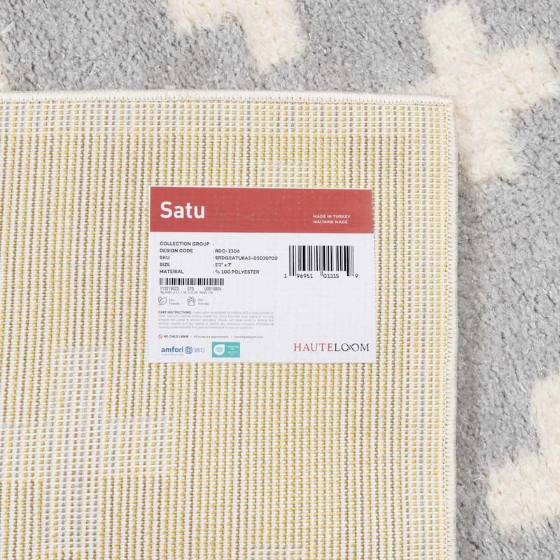 Hauteloom Satu Living Room, Bedroom Area Rug - Beige, Gray, Medium Brown - 2' x 3'