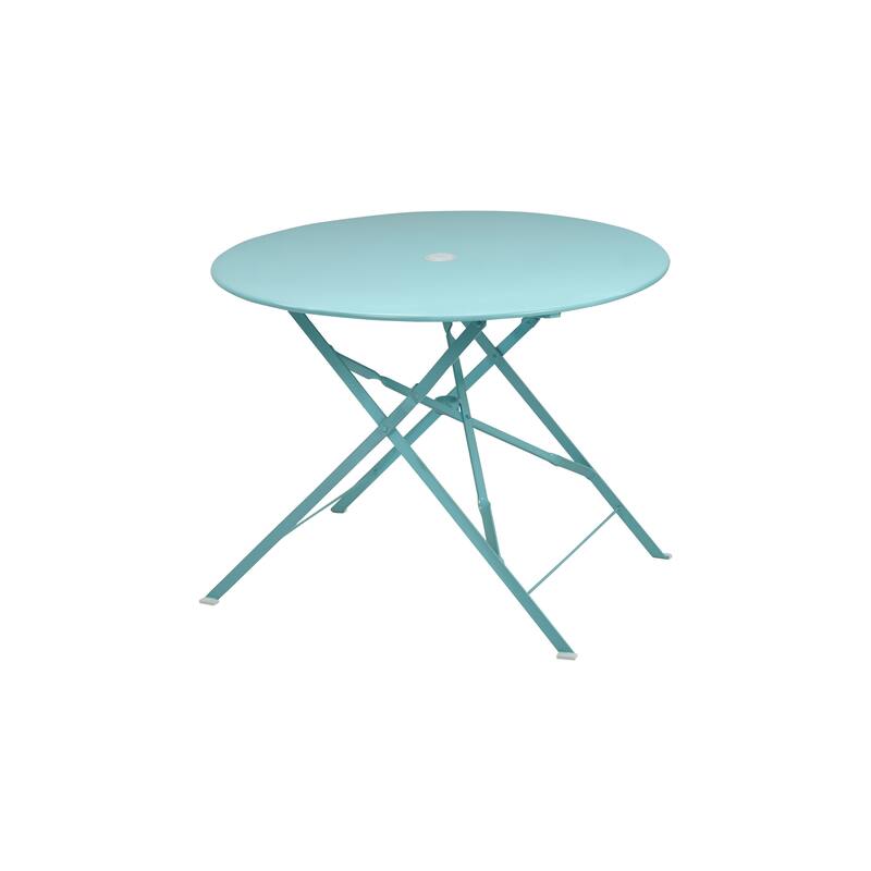 36inch Round Folding Metal Bistro Table with Umbrella Hole On Sale Bed Bath & Beyond 39399560