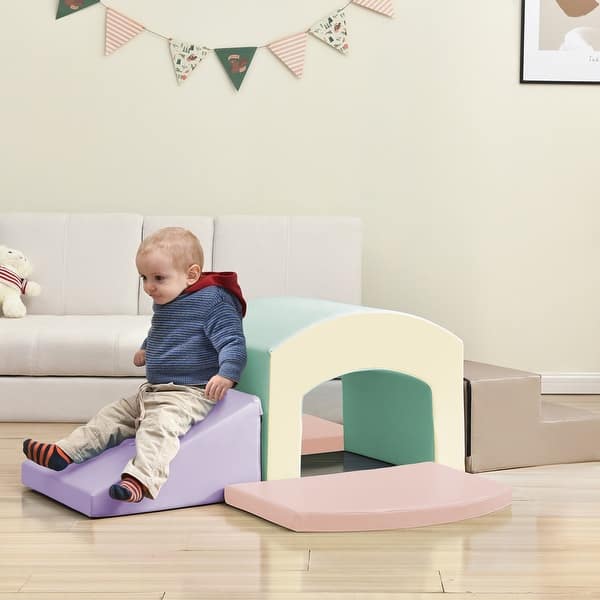 slide 2 of 51, Soft Foam Game Machine for Children, with Sliding Stairs & Ramps for Single Channel Foam Climber for Children's Safety Soft Area colorful
