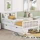 preview thumbnail 2 of 9, Twin Size Wood Platform Bed with Guardrails and 2 Storage Drawers