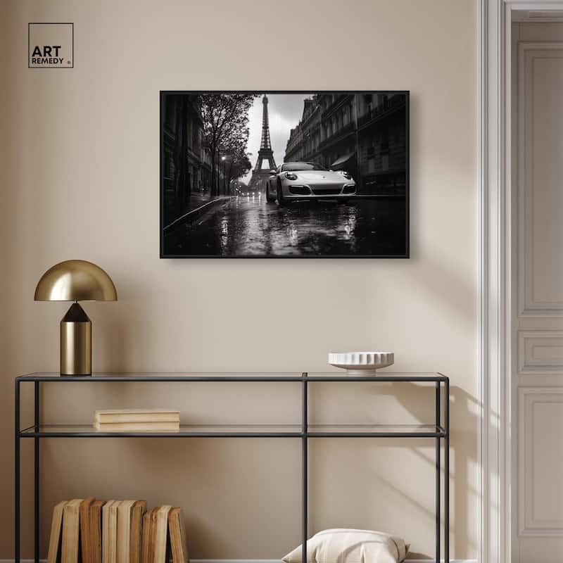 Driving in the Rain Paris Canvas by Art Remedy