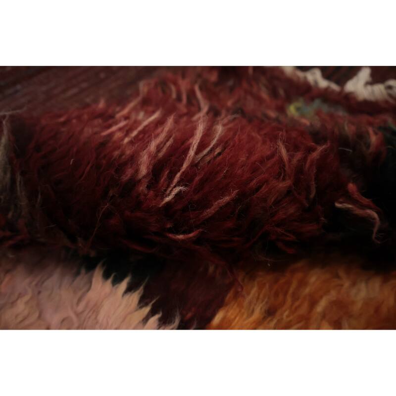 Hand Knotted Oriental 100% Wool Carpet Modern Tribal Red Moroccan Area Rug - 11' 8'' X 8' 11''