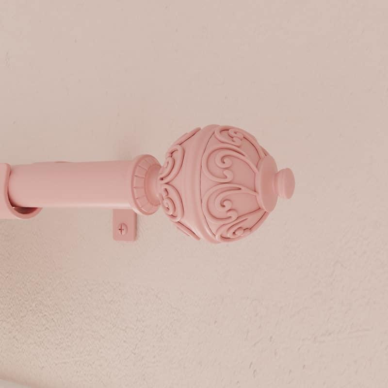Acroma Adjustable Single Pink Curtain Rod for Window - 48 to 84 inches