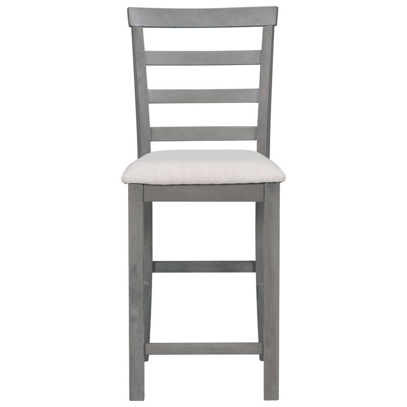 5-Piece Multi-Functional Rubber Wood Counter Height Dining Set