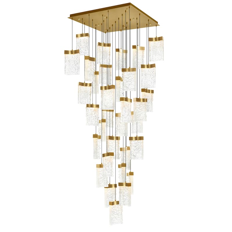 Lava Integrated LED Brass Chandelier - Brass