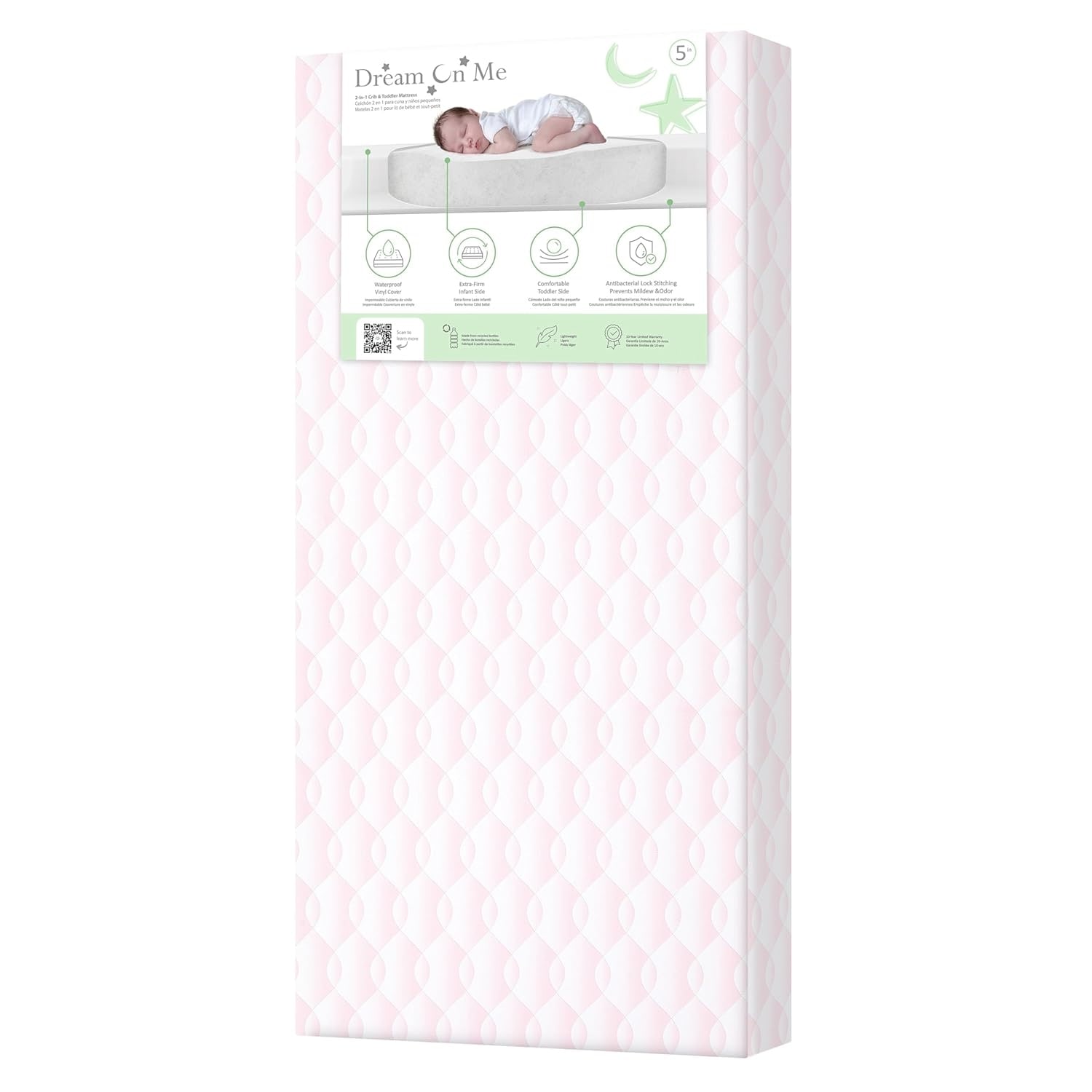 Dream On Me 2 in 1 Little Lullaby Crib and Toddler Mattress