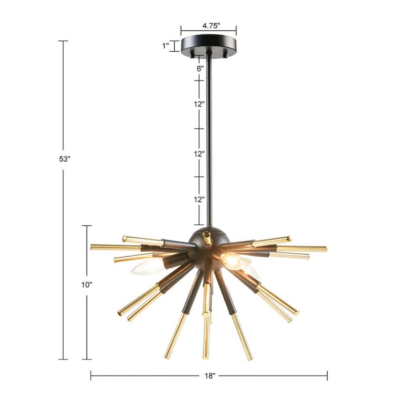 3-Light Chandelier with Frosted Glass Globe Bulbs