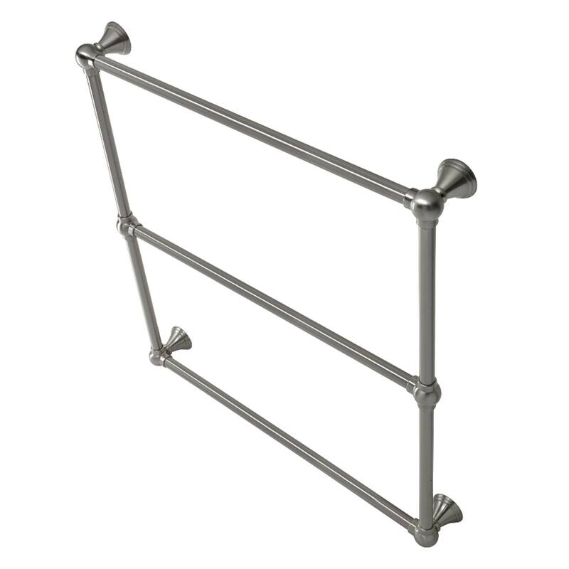 Kingston Brass Maximilien 30-Inch Wall Mount 3-Bar Towel Rack - Brushed Nickel