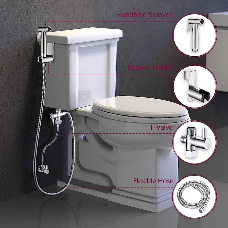 Proox Stainless Steel Handheld Brushed Bidet Sprayer Set
