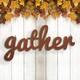 Glitzhome Fall Wooden "gather" Word Hanging Decor