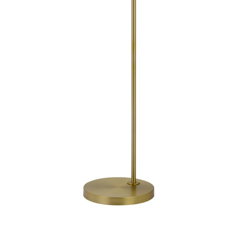 Ashy 68 Inch Task Floor Lamp, Gooseneck LED, White Shade Gold Arc Pole