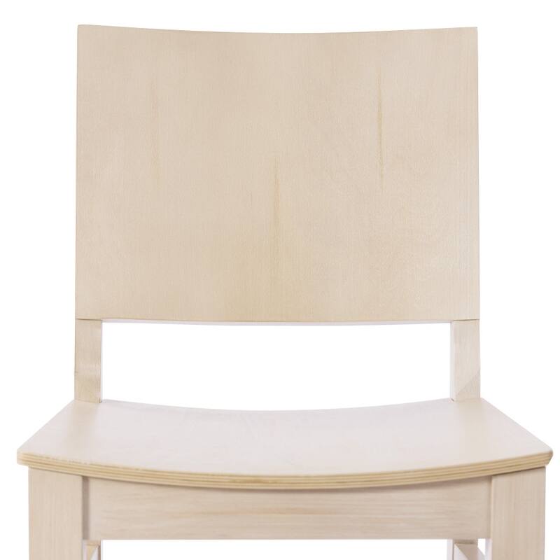 2 Pack Commercial Solid Wood Dining Chair with Curved Backrest - 17.75"W x 21.25"D x 33.5"H