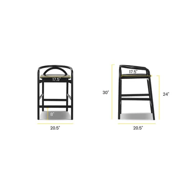 dimension image slide 0 of 2, Poly & Bark Yokohama Counter Stool - Solid Oak Wood