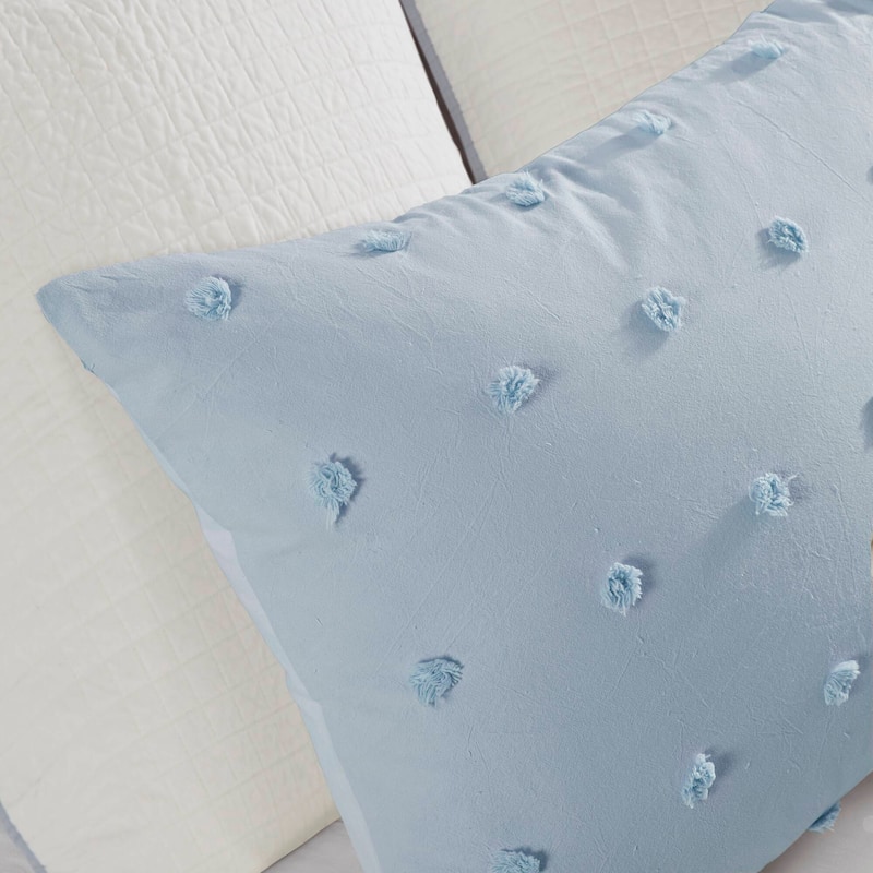 Intelligent Design Brooklyn Cotton Jacquard Comforter Set with Euro Shams and Throw Pillows