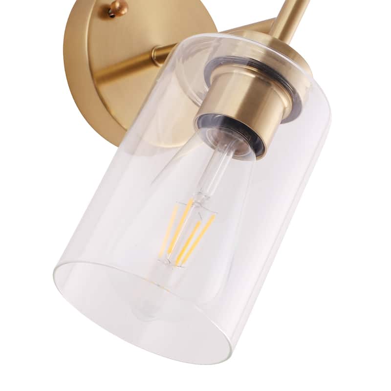 1-Light Modern Bathroom Vanity Light with Clear Glass Shades, Classic Wall Sconces for Dining Room Living Room
