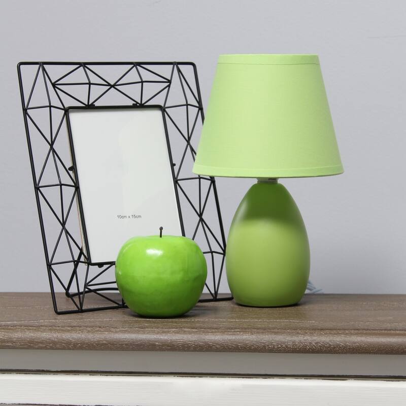 Mini Egg Oval Table Lamp - 9.5" - Green