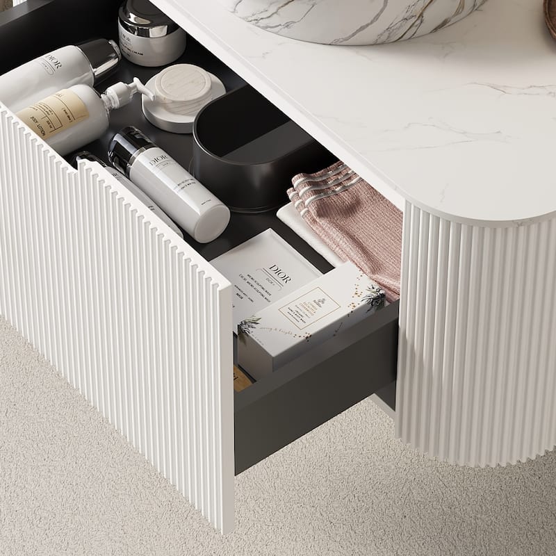 Wall-Mounted Floating Bathroom Vanity with Sink