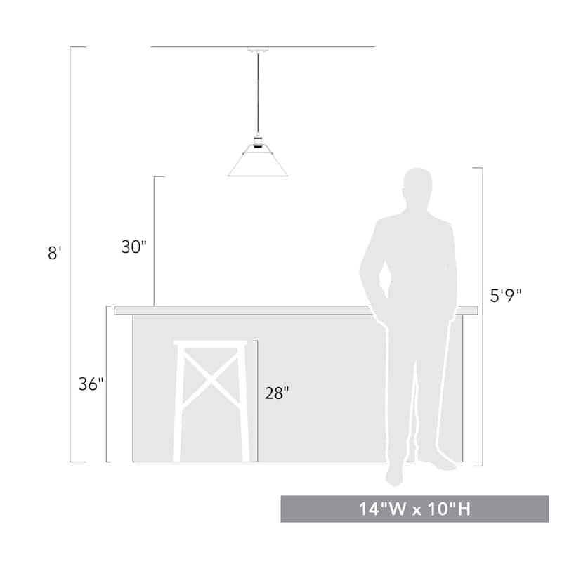 Yep by Golden Lighting Orwell 1-light 14in Pendant in Matte Black and Clear Glass