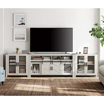 WAMPAT 2 in 1 TV Stand set for ups to 100 inch TV