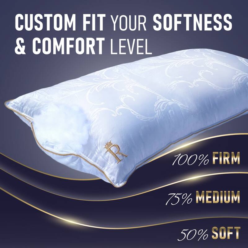 Royal Therapy Premium Adjustable Full Body Pillow - Firm and Fluffy Pillow - Quality Plush Pillow