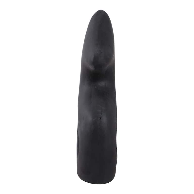 Pottery Abstract Sculpture with Curved Silhouette and Artistic Design