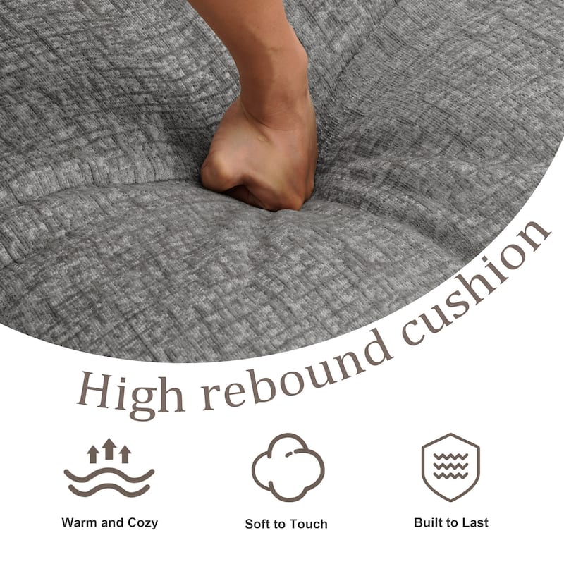 Chenille No Assembly Modular Sectional Sofa Cloud Couch with Ottoman