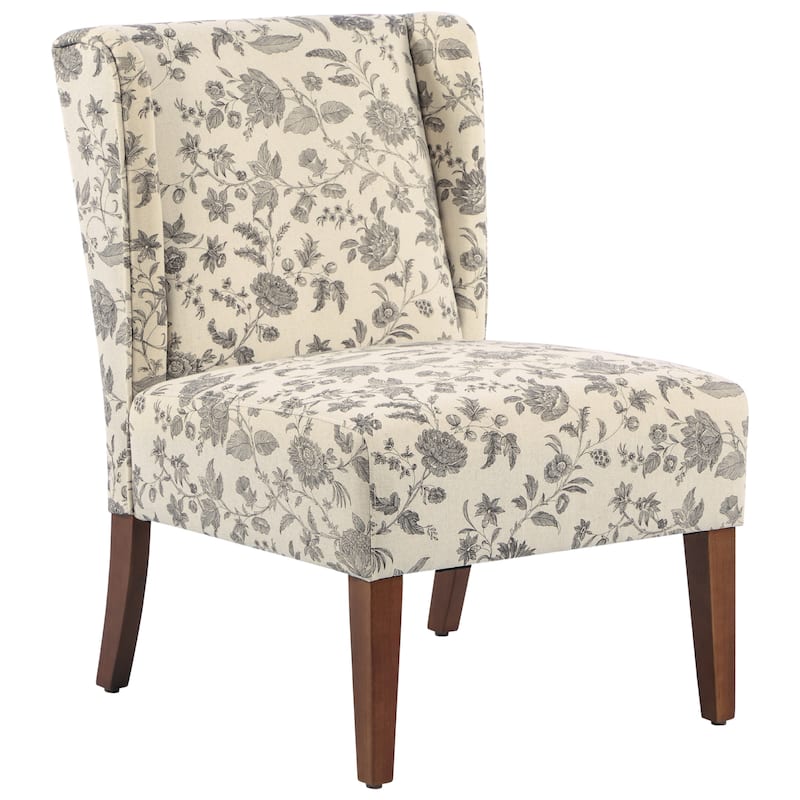 HOMCOM Upholstered Armless Accent Chair, Leisure Side Chair with Wingback