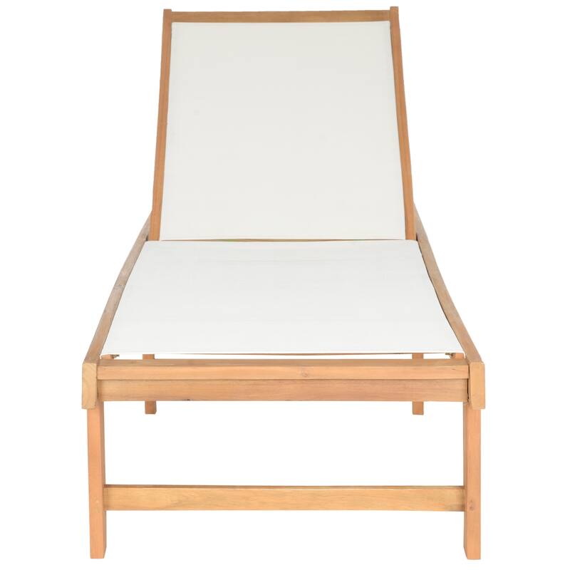 SAFAVIEH Outdoor Anaya Acacia Wood Lounge Chair - 24Wx75Dx13H