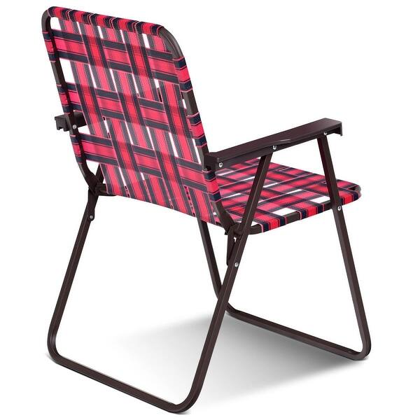 Shop Costway 6pcs Folding Beach Chair Camping Lawn Webbing Chair On Sale Overstock 23086799
