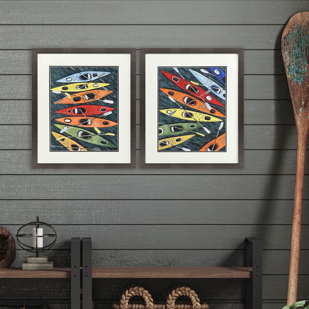 Paragon Colorful Kayaks Framed Art - Set of 2