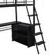 preview thumbnail 6 of 12, Black Colorful LED Twin Size Loft Bed with Desk and Shelves