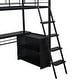 preview thumbnail 6 of 23, Loft Bed with L-Shaped Desk, LED Bunk Bed Frame with 4 Storage Shelves, Safety Guard & Ladder