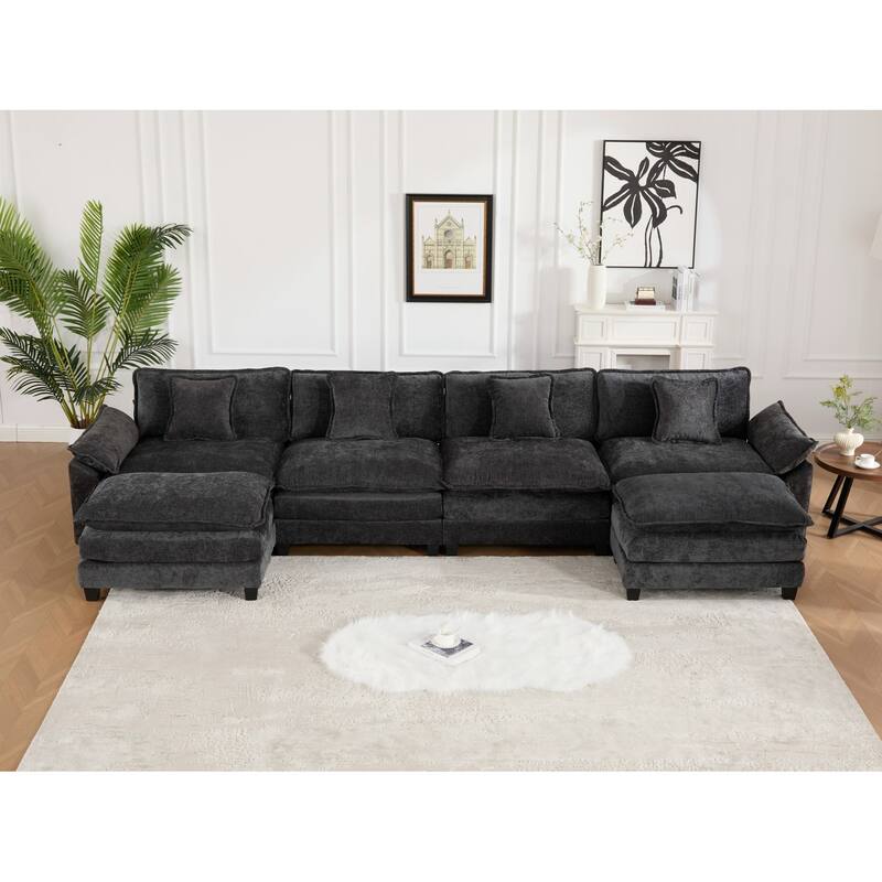 GDF Studio - Sandy Comfort Modern Upholstered Sectional Sofa with Double-Layer Chenille Cushions